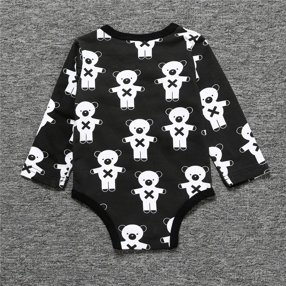 Зимние комбинезоны для новорожденных 2018 милые джемперы с медведем маленьких