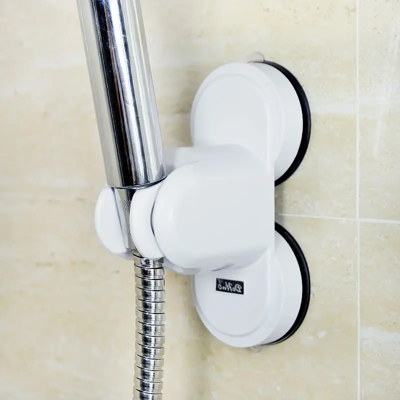 Держатель для пылесоса в ванной комнате Dehub с креплением на присоске на стену, регулируемая душевая головка, белые аксессуары.