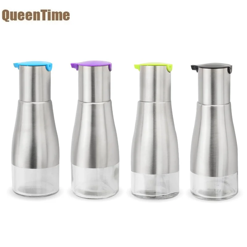 QueenTime стекло+ бутылка масла из нержавеющей стали соевый контейнер для соуса инструменты для приготовления пищи специй кухонные аксессуары масляный контейнер