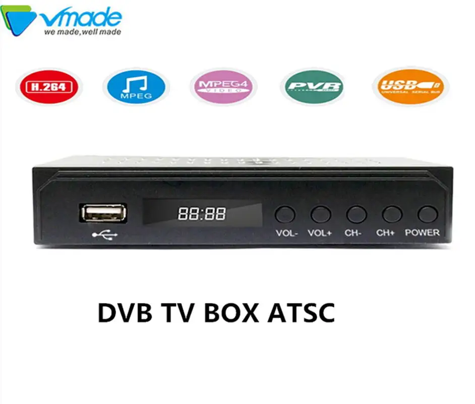 Vmade новейший 2018 DVB ATSC MPEG4/2 рецептор эфирный MI цифровой аналоговый приемник full HD ТВ
