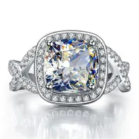 3 Carat Splendid Diamond Ring Super Shine Engagement Cushion Cut Ring 925 Sterling Silver Ring White Gold Color
