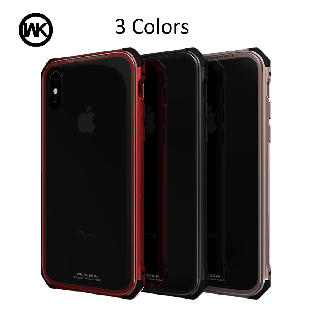 Дизайн WK металлический каркас чехол для iPhone 7 Чехол Funda X 8 Plus крышка Закаленное
