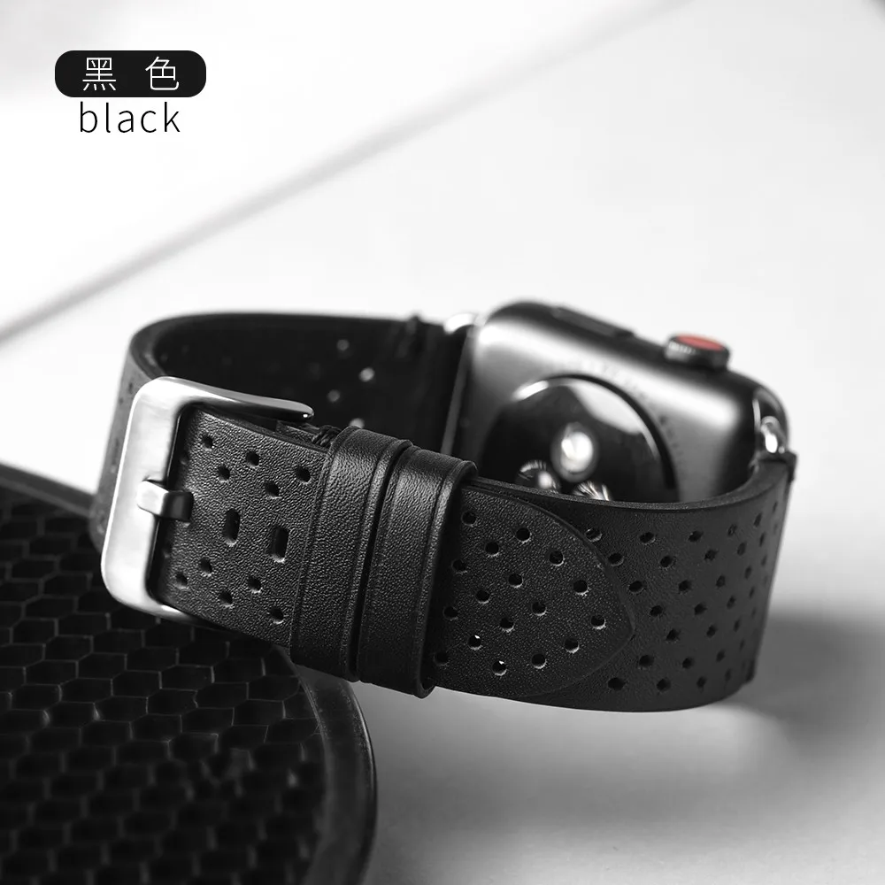 Новый HOCO коровьей ремешок для Apple Watch из натуральной кожи группа дышащий часы