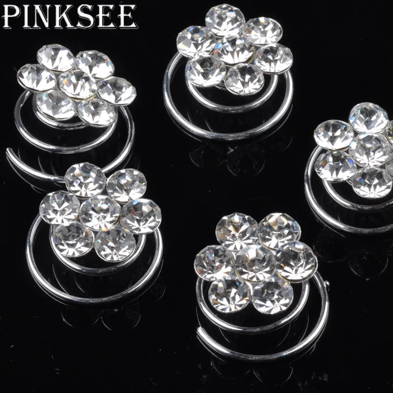 PINKSEE 12 шт. свадебные аксессуары для волос цветок кристалл имитация жемчуга