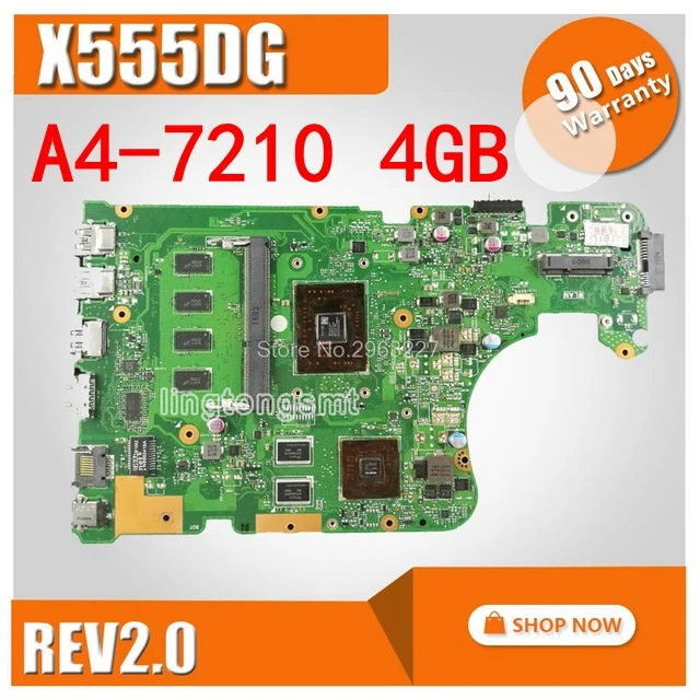 X555YI A4 7210CPU 4 Гб RAM материнская плата REV 2 0 для For Asus X555Y X555D X555DG ноутбука 90NB09C0 R00020 100%
