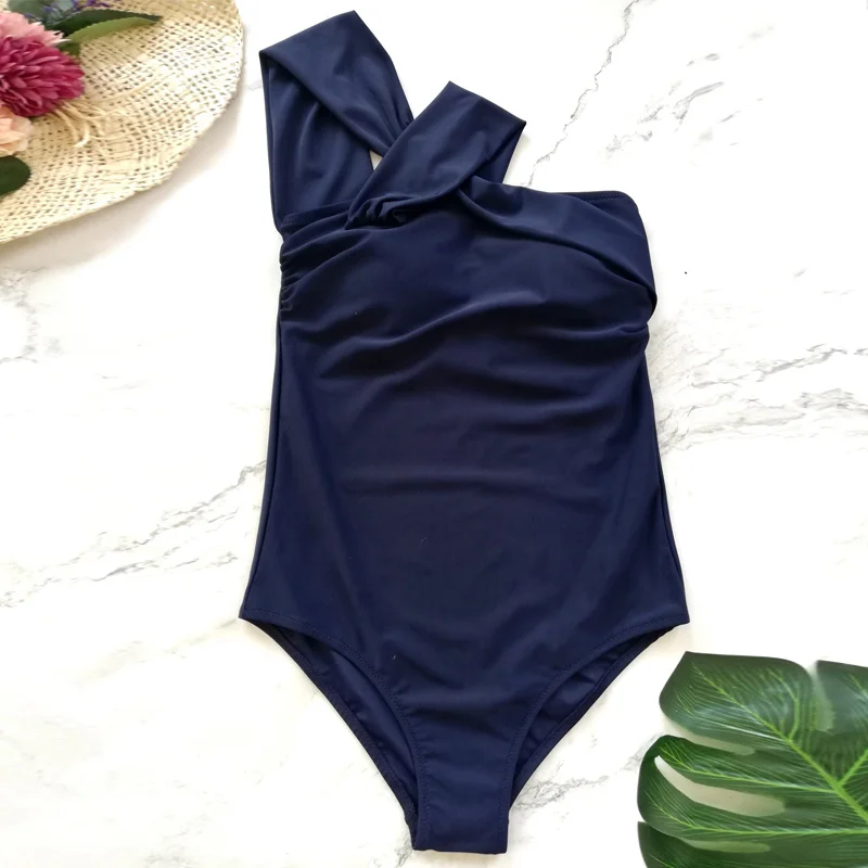 2019 Sexy One Piece Swimsuit Women High Neck Shoulder Monokini Black Swimwear Bathing Suits Swimming Suit | Спорт и развлечения