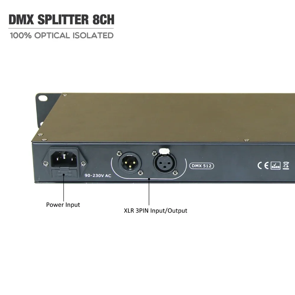 COLORNIE DMX распределитель 8 каналов 1U стойка Сплиттер оптический изолированный