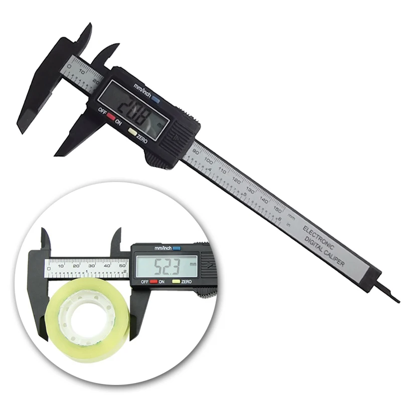 2015 Carbon Fiber Composite 6 inch 150 mm Vernier Digital Electronic Caliper Ruler # ZH278 | Инструменты
