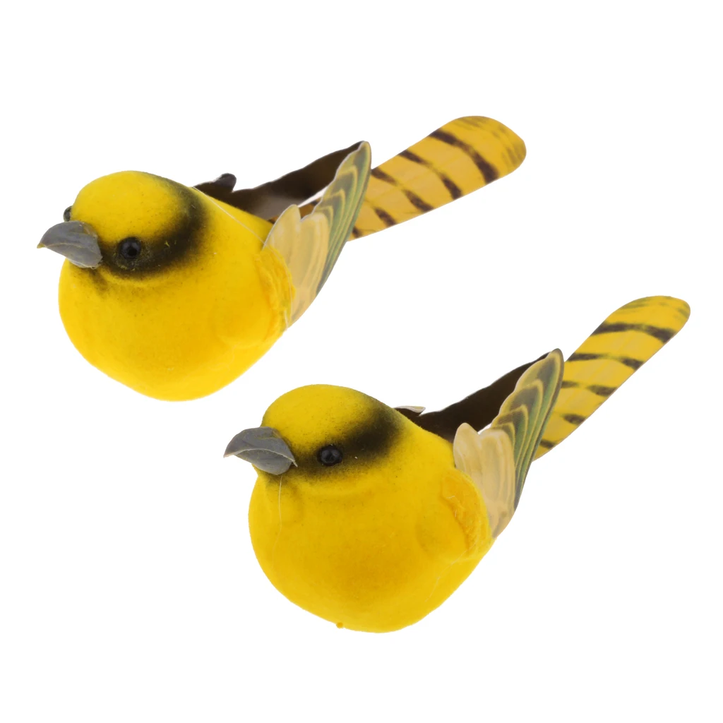 2pcs Artificial Realistic Decor Fake Bird Simulation Home Ornament For Garden Wedding | Дом и сад