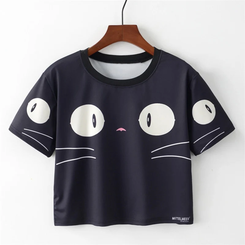 MITTELMEER/Летняя футболка kawaii для девочек студентов женщин Harajuku с коротким рукавом