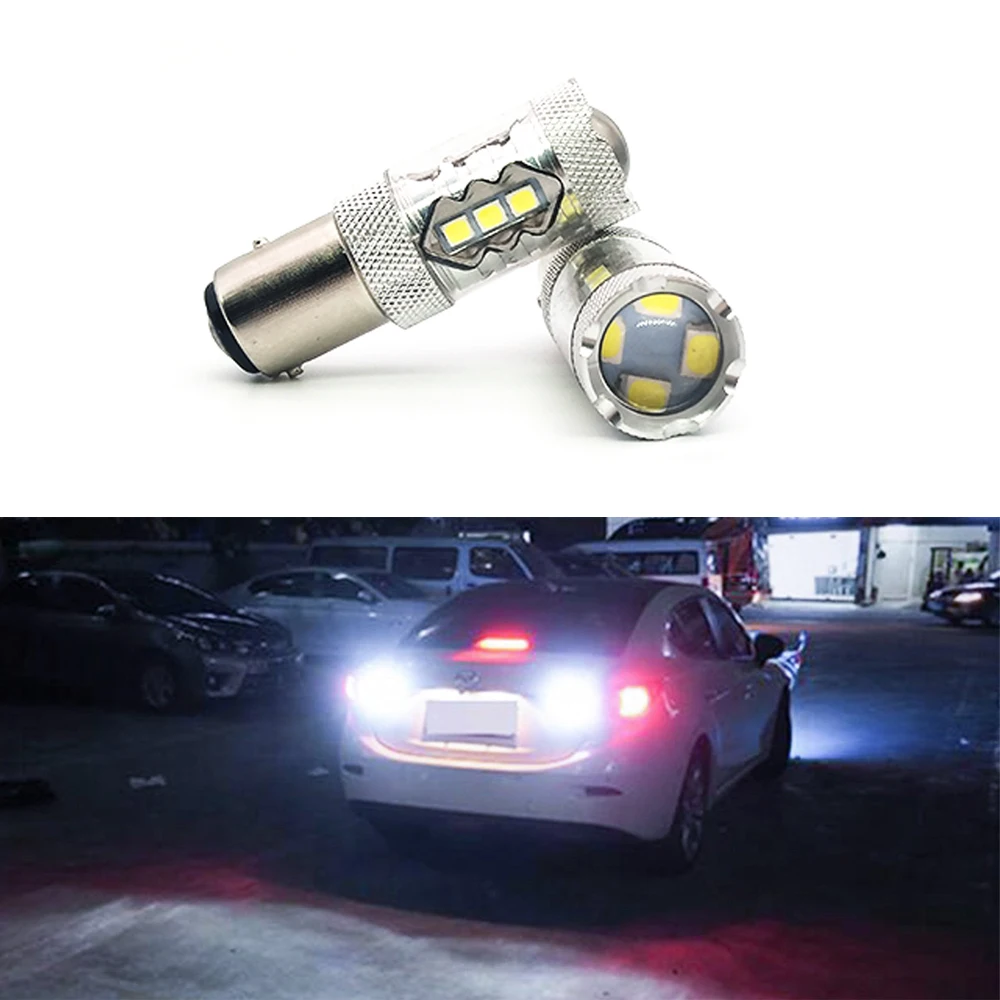 Уэлбек 1157 2057 2357 7528 BAY15D 16-SMD 3030 светодиодный свет лампы 6000 К белый с проектором