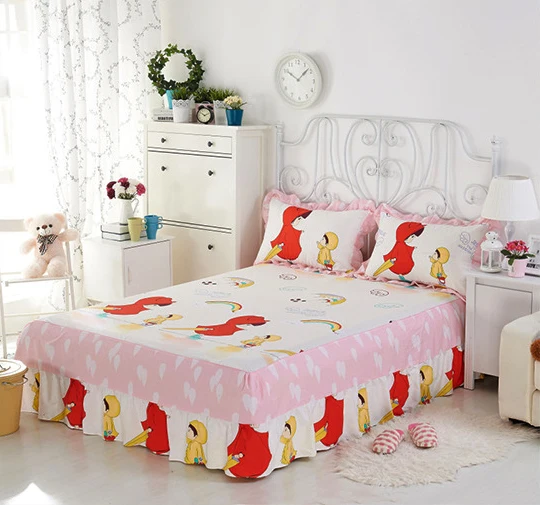 Хлопковая юбка кровать с синими цветами 1 шт. эластичное покрывало кроватный