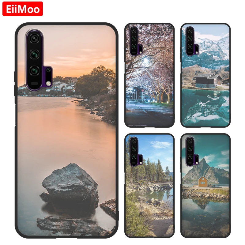 Чехол EiiMoo для телефона Huawei Honor 20 Pro чехол с 3D принтом мягкий черный силиконовый из