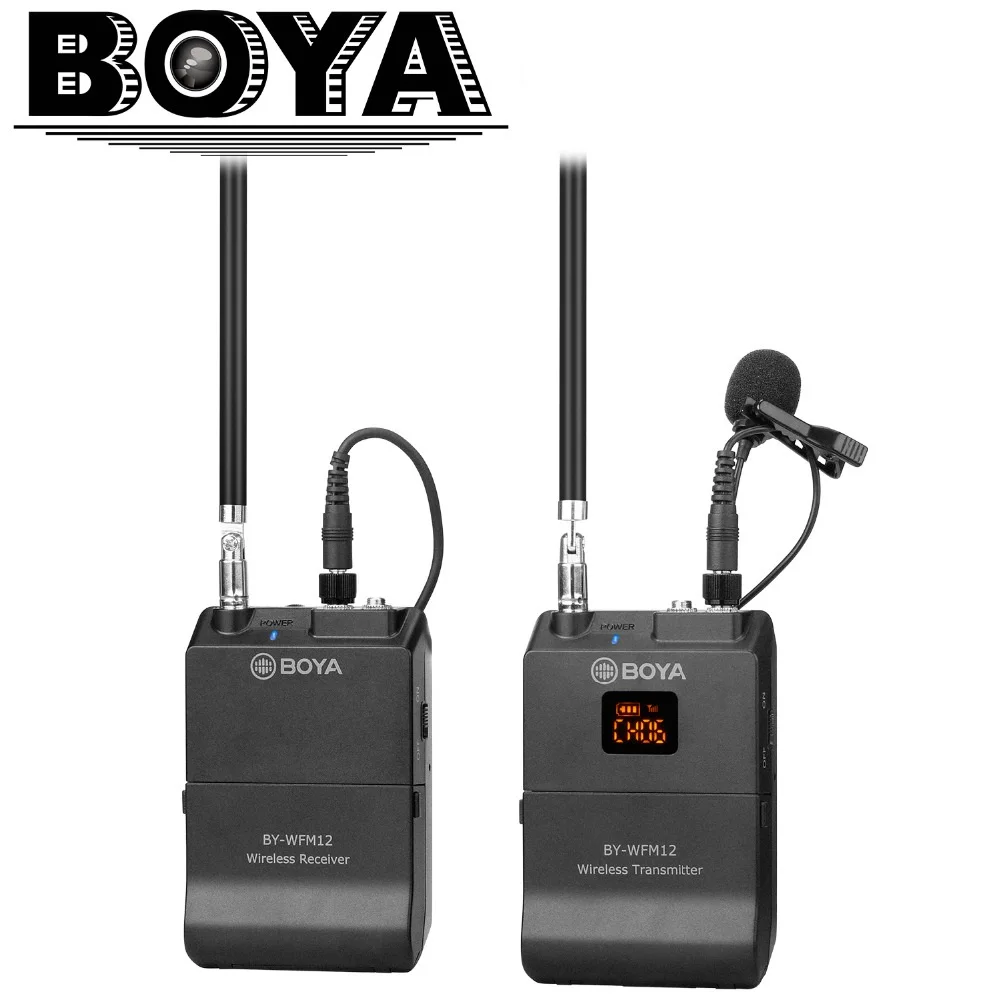 BOYA BY WFM12 VHF Беспроводная микрофонная система для IOS Android смартфонов видео DSLRs