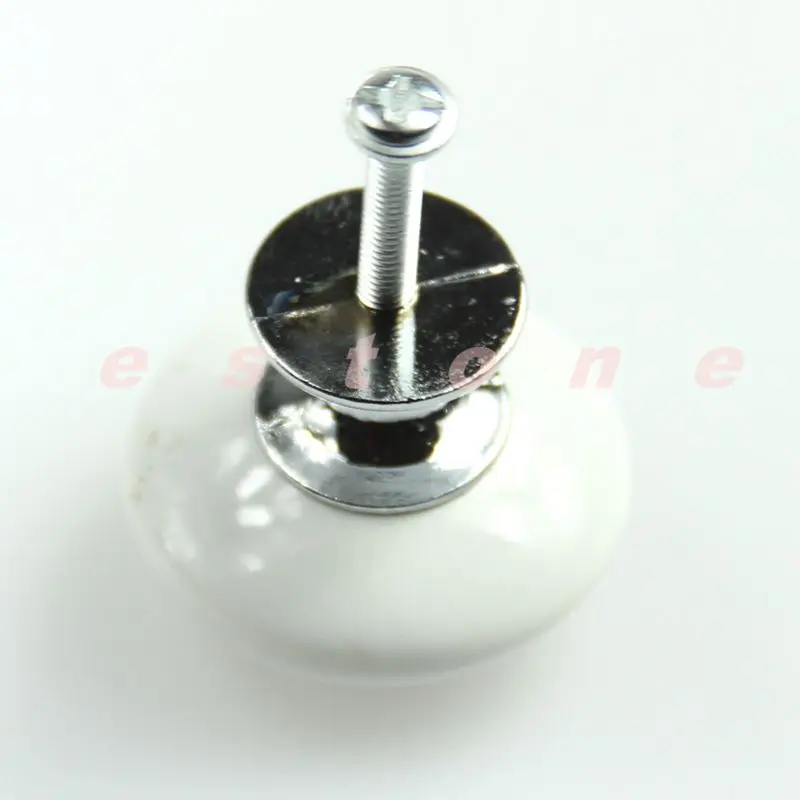 3pcs/lot White Ceramic Crystal Glass Door Knob Drawer Cabinet Kitchen Wardrobe Handle | Обустройство дома