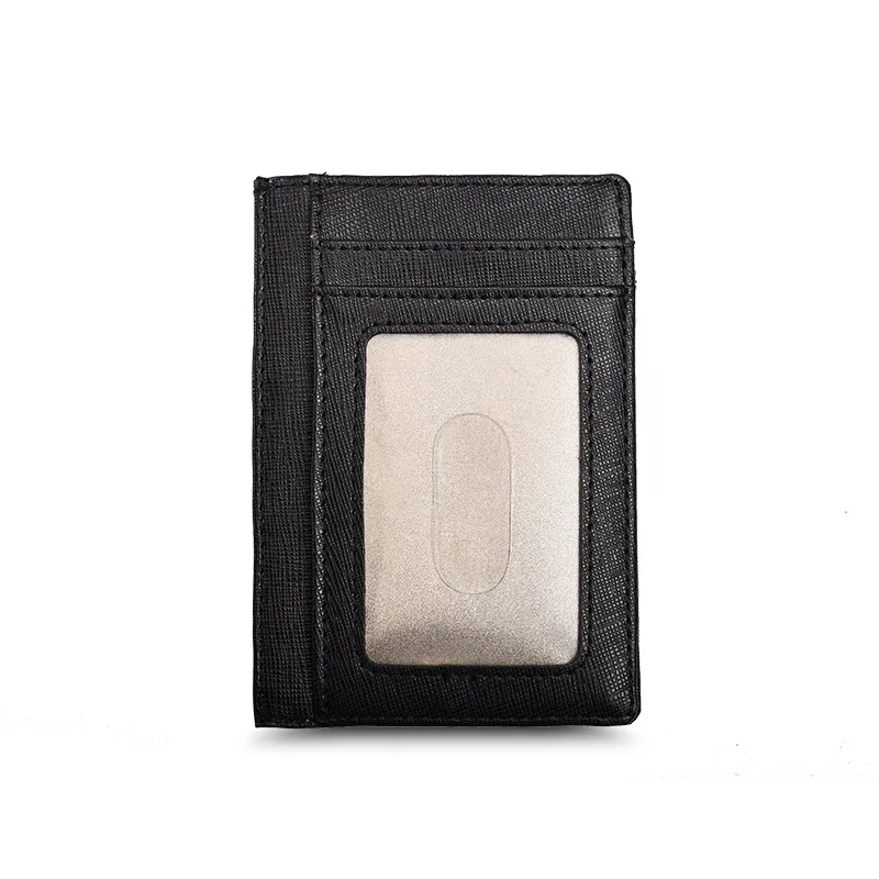Тонкий кошелек для карт из натуральной кожи RFID Блокировка ID держатель кредитных