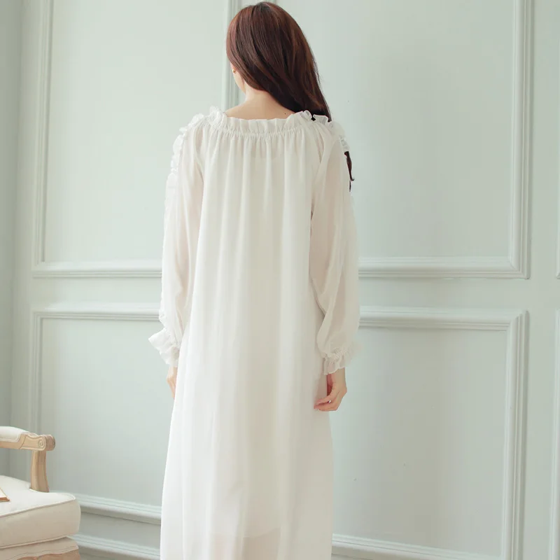 Шифоновая Ночная рубашка высокого качества в Корейском стиле длинное платье с
