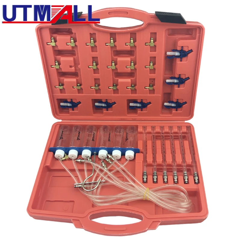 Diesel Injector Flow Meter Test Kit Common Rail Adaptor Fuel Tester Set Automotive Tools Nozzle Tester Fuel Return Flow Metering