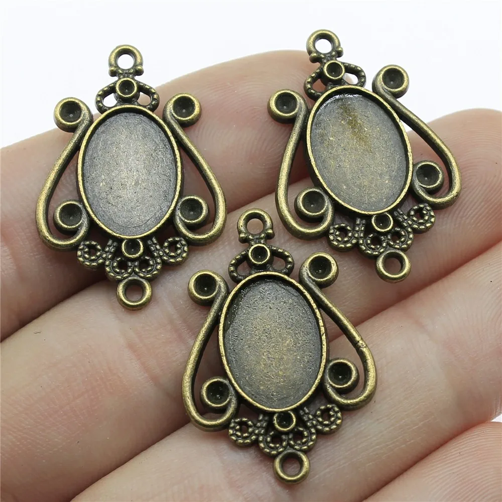 

WYSIWYG 4 шт. 30x20 мм Винтаж серьги разъем для изготовления ювелирных изделий антикварные бронзовые серьги пористый разъем талисманы