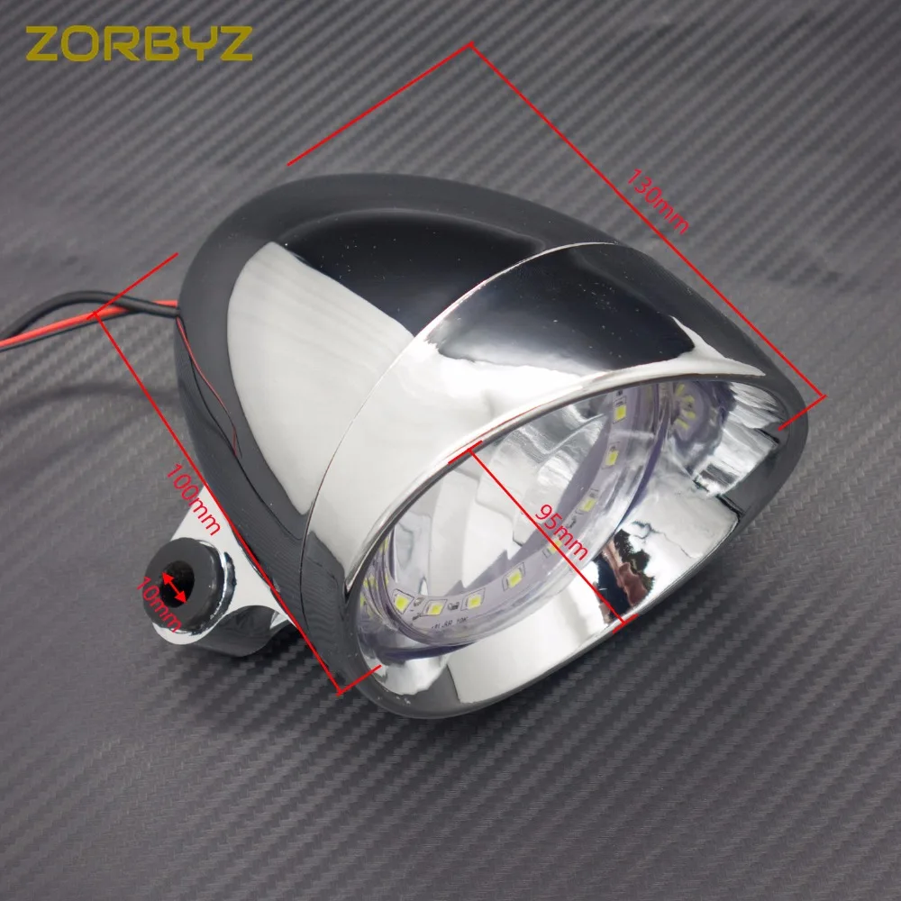 ZORBYZ мотоциклетные хромированные СВЕТОДИОДНЫЕ пулевидные фары противотуманные с