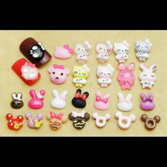Japanese nail jewelry wholesale resin painted a variety of small animal rabbit skull | Красота и здоровье