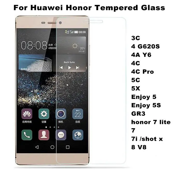 Пленка из закаленного стекла для Huawei Honor 3C 4 4A Y6 4C Pro 5C 5X Enjoy 5 5S GR3 7 Lite 7i Shot X защита