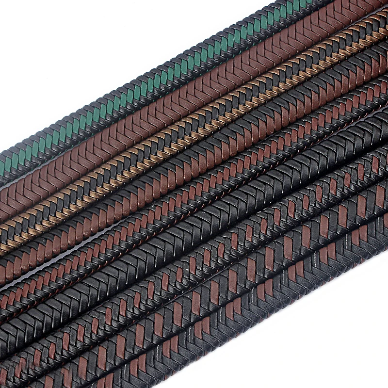 

1meter 12*6mm Fiber PU Braided Leather String Cord For DIY Bracelet Jewelry Making Rope Craft Jewelry Accessories Material