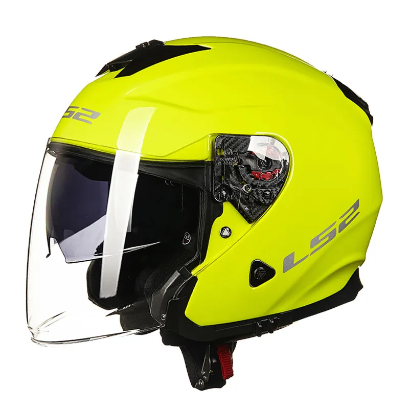 LS2 с открытым лицом скутер мотоциклетный шлем Casco Capacete Casque Moto для Kask Helm реактивные шлемы Motocyklowy OF521 - Цвет: Solid Yellow
