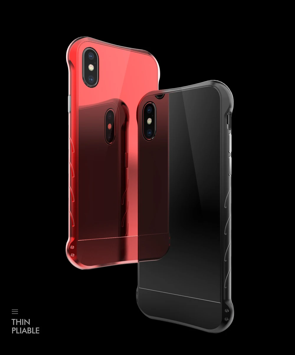 R-JUST Модный чехол для iPhone X Роскошная алюминиевая металлическая рамка+ задняя крышка из закаленного стекла для IPhone X 10 полная защитная оболочка