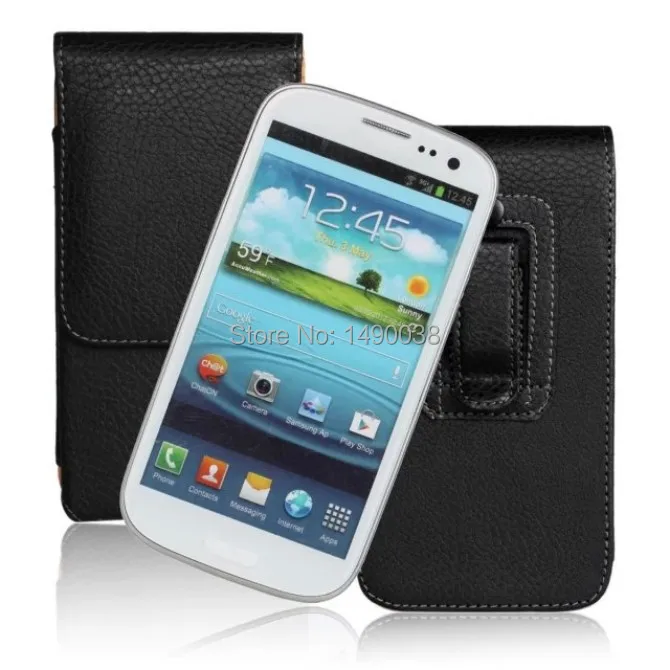 Высококачественный чехол из искусственной кожи для Samsung Galaxy S3 i9300 черный телефона