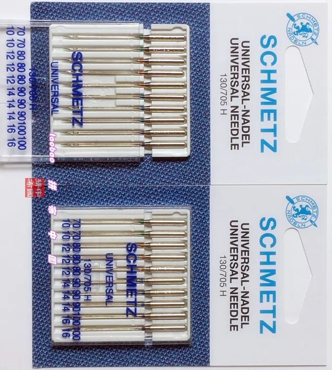 SCHMETZ универсальные иглы HA x 1130/705 H, 15x1 размер#9#11#12#14#16#18 для певицы juki brother bernina pfaff elna janome