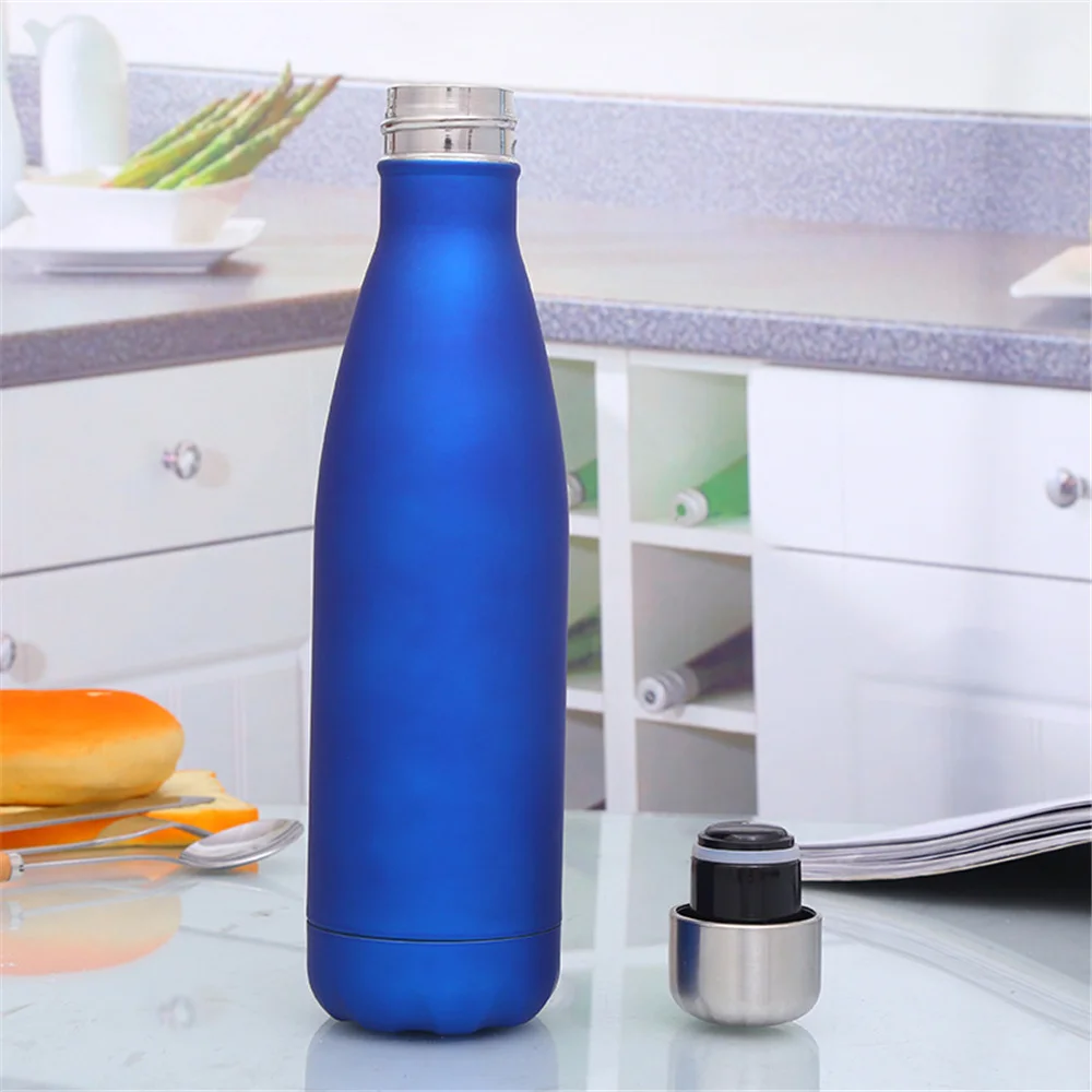 

Solid Color Water Bottle BPA free 304 Stainless Steel Travel Sport Drink Bottle Beer Tea Coffee Thermos Insulated Water Bottles