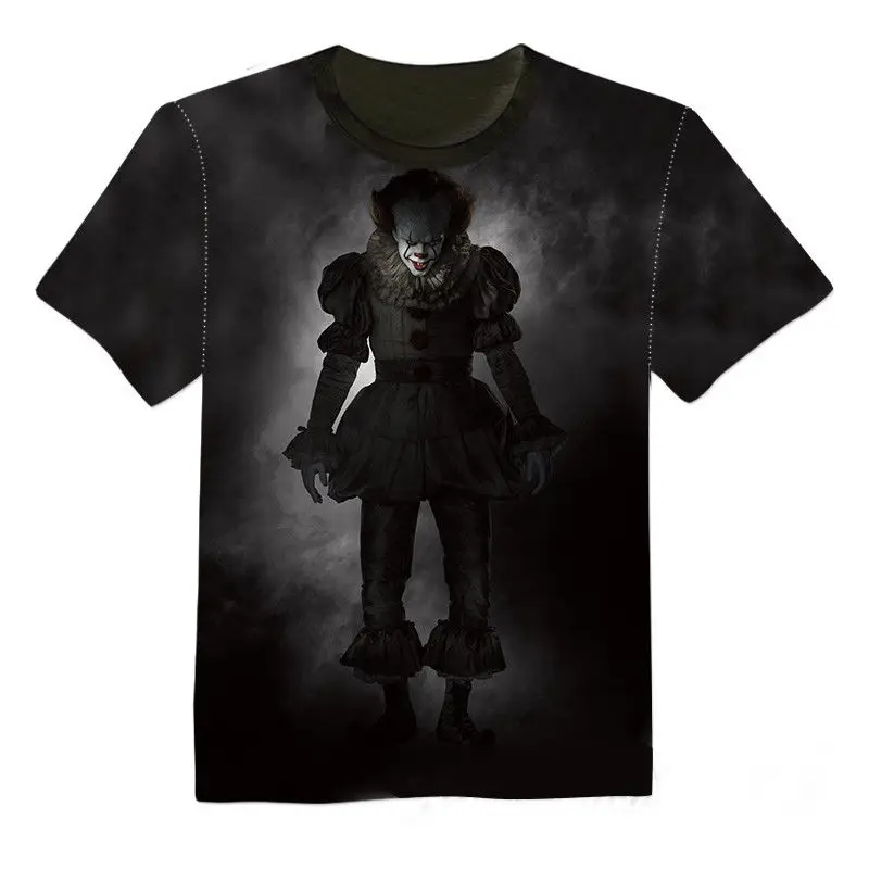 Новая футболка с 3D принтом Стивен Кинг это фильм Pennywise ужас клоун для мужчин и женщин - Цвет: style2