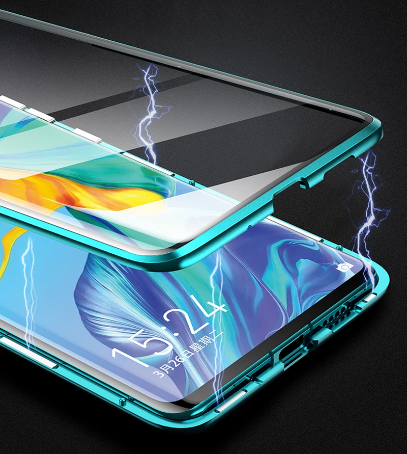 Металлический магнитный двусторонний чехол для huawei mate 30 20 P30 P20 Pro Lite Honor 8X Nova 3 3I 4 4E