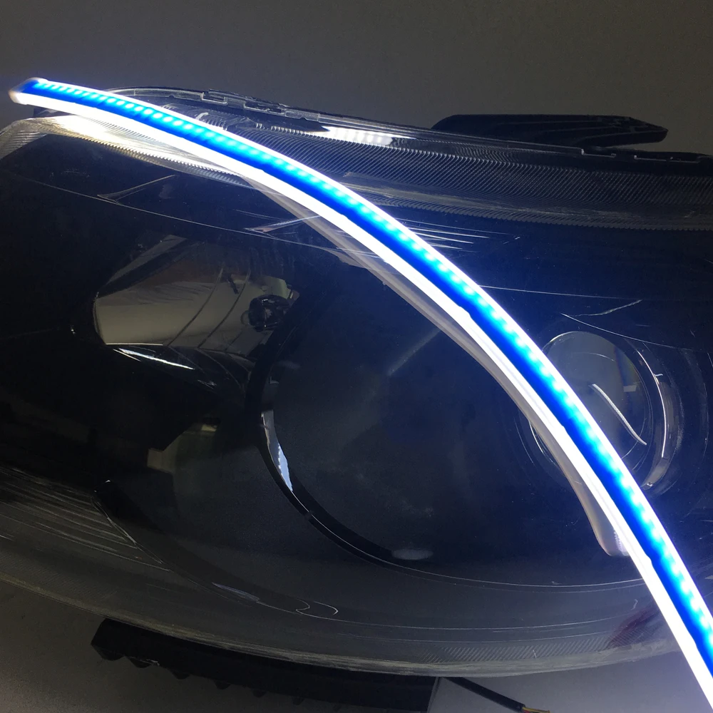2 шт. тонкий гибкий светодиодный DRL полоска автомобильный головной светильник