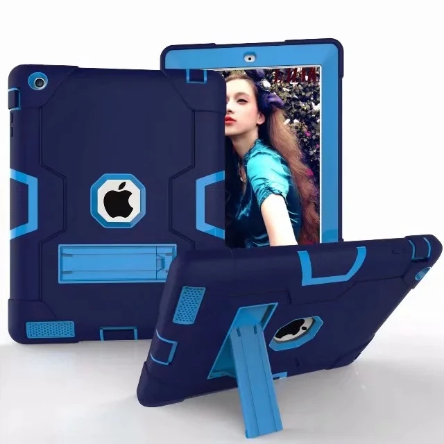 NB Бронированный чехол для ipad 2 3 4 Funda детский безопасный сверхпрочный силиконовый Жесткий Чехол для Apple ipad 234 9,7 дюймов чехол для планшета+ пленка+ ручка - Цвет: NB