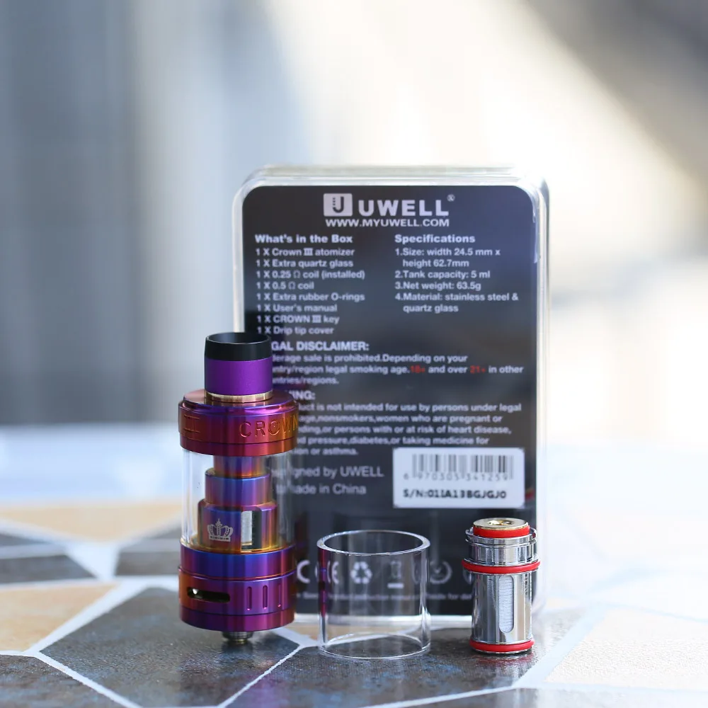 Оригинальная UWELL Crown III 5 мл оригинальная электронная сигарета E Cig емкость диаметр