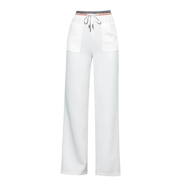 Женские широкие брюки с высокой талией 2019 летние белые свободные уличные
