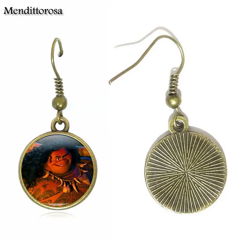 Модные серьги-клипсы Mendittorosa из фильма Моана для женщин и девушек ручной работы