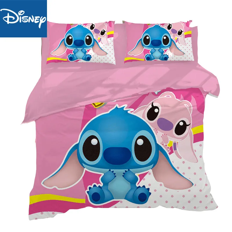 

Home Textile Cartoon Stitch Bedding Set Children Duvet Cover Set with Bed Sheet Pillowcases AU Queen Free Shipping hot sale