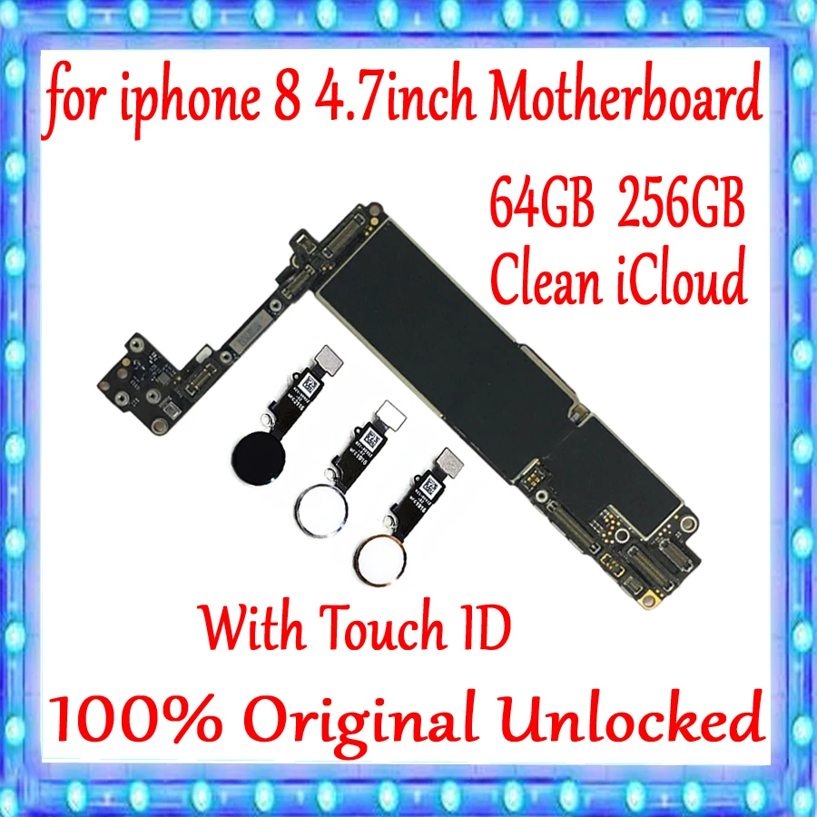 Для iPhone 8 4 7 дюймовая материнская плата с сенсорным ID/без сенсорного ID 100%