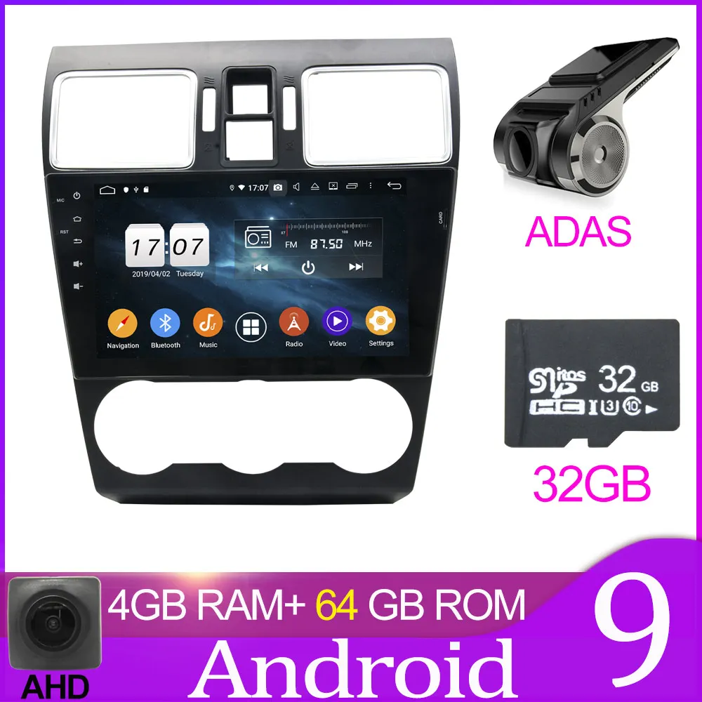 64GB with ADAS Owtosin автомобильный Радио Мультимедиа Видео плеер навигация gps Android 9,0 для Subaru Forester/Subaru XV WRX автомобиль - Цвет: 64GB with ADAS