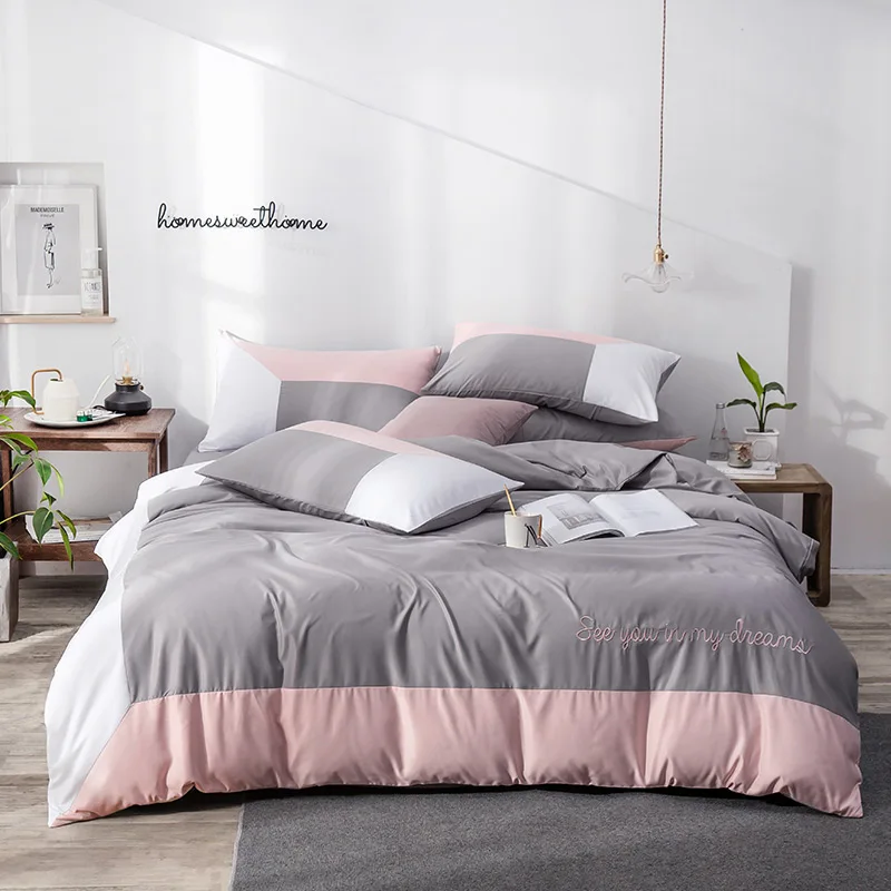 

Новые двухцветные роскошные постельные принадлежности постельное белье пододеяльник стеганое одеяло, покрывало с вышивкой постельное белье queen King плоский/простыня золотой