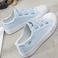 sneakers canvas shoes for women fashion 2019 solid superstar hook loop vulcanize shoes girls zapatillas mujer
