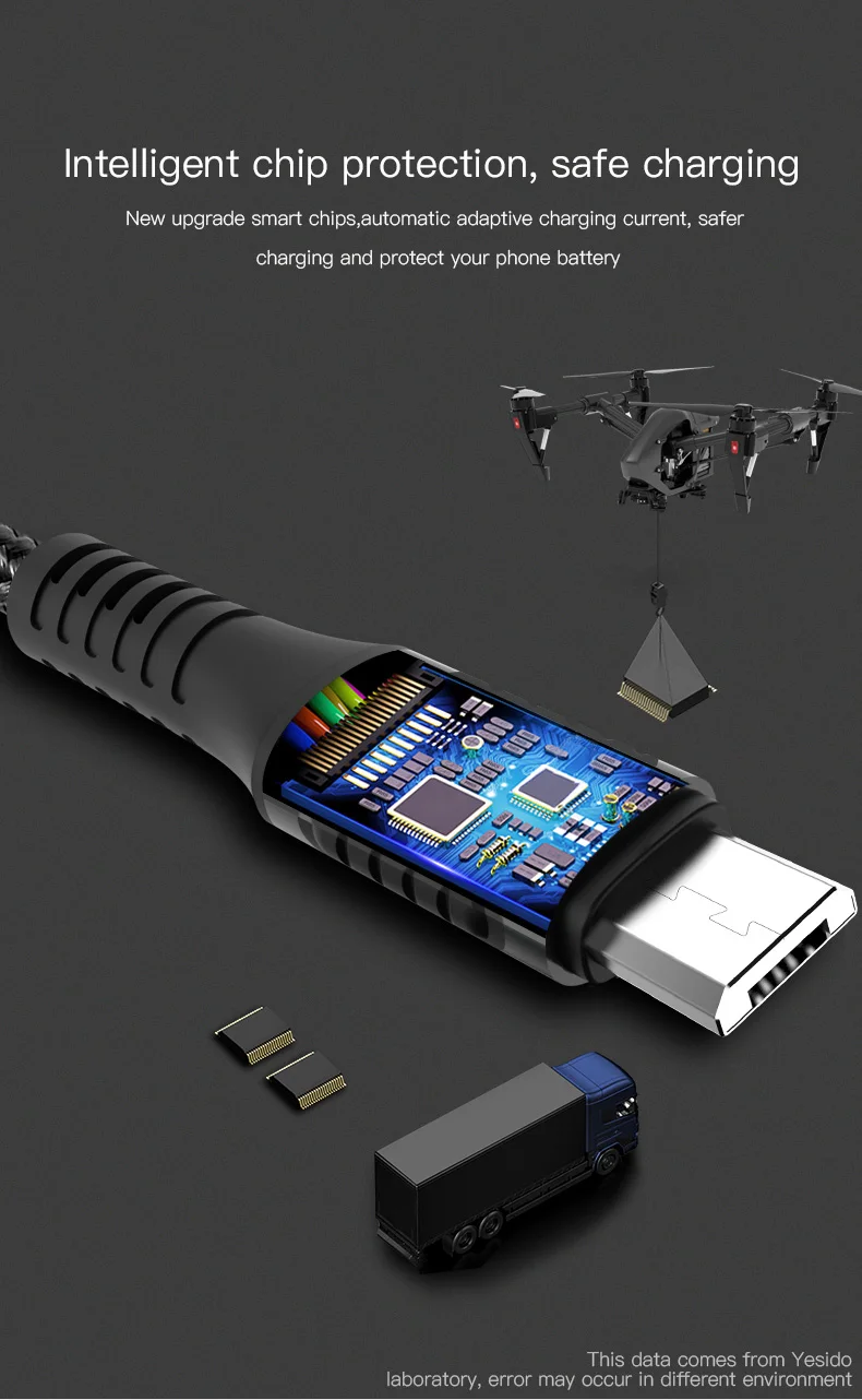 Yesido CA36 5A быстрое зарядное устройство Micro USB кабель для Xiaomi Redmi huawei samsung Быстрая зарядка USB кабель для передачи Данных Планшет USB шнур Кабели