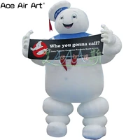 advertising inflatable marshmallow man stay puft cartoon character with advertisement logo