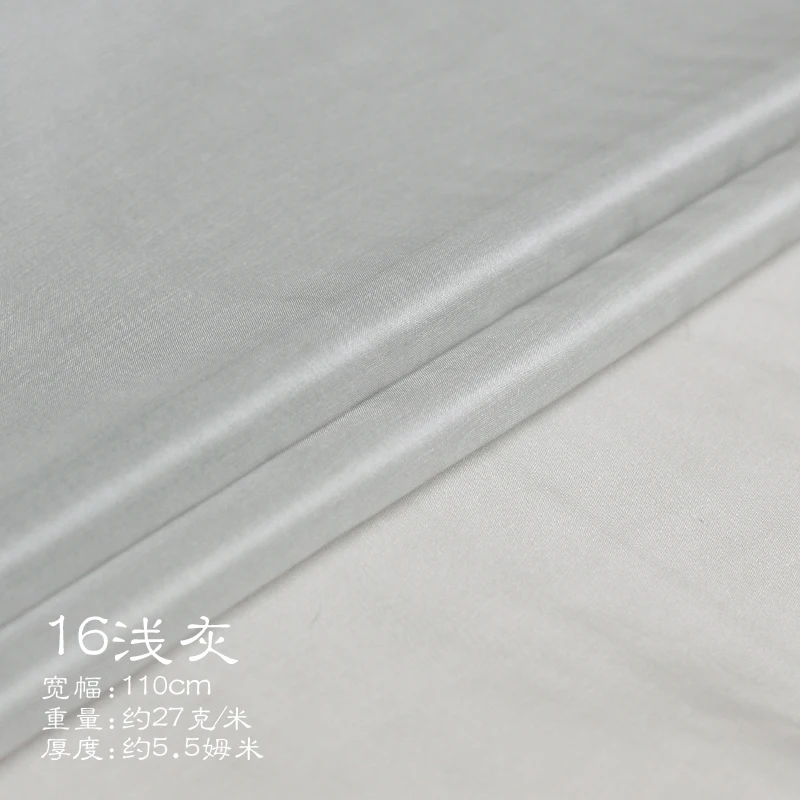 color 16 light gray 110 см* 50 см шелк органза ткань чистый шелк тутового шелкопряда Тюль модный дизайн ткань-сырой шелк натуральный шелк пряжа вуаль ткани - Цвет: color 16 light gray