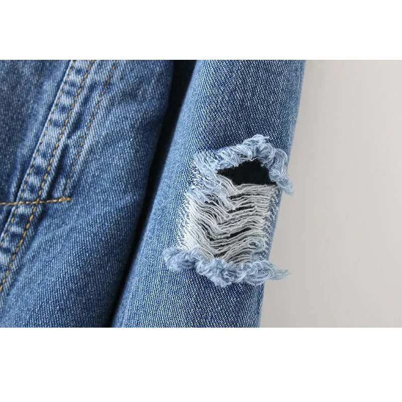 2019 весенне-осеннее лоскутное модное джинсовое пальто для женщин Ретро винтажное