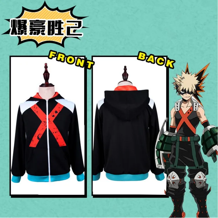 Hero Academia Boku no Hero Academia Cosplay Costumes Midoriya Izuku Bakugou Katsuki Todoroki Sweatshirt Hoodie Jackets Coat