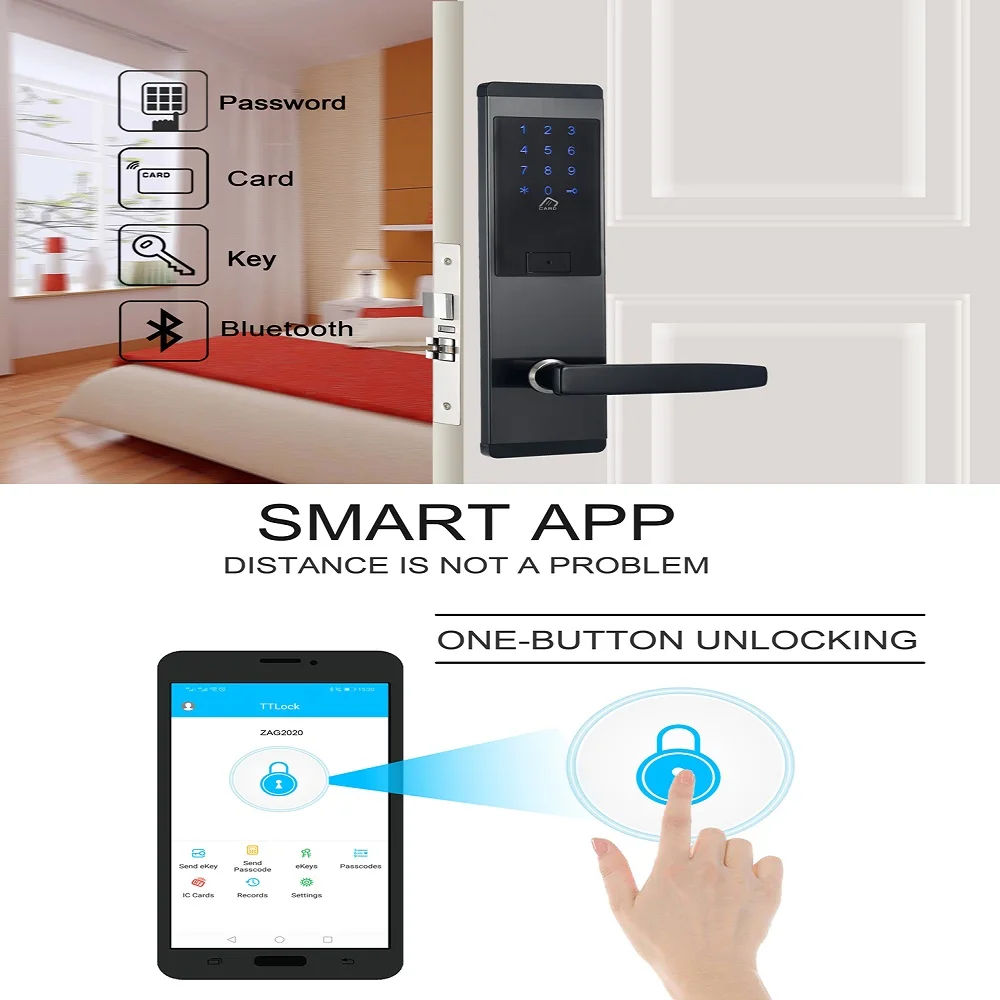 1 шт. безопасности электронный замок двери приложение wifi Smart сенсорный экран